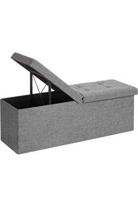 STOREMAX Depolama Alanlı Tabure, 110 x 38 x 38 cm, 300 kg'a Kadar Dayanıklı, Açık Gri LSF71G 978262