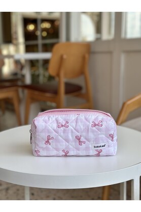 Batekso Pembe Pötikare Kurdele Desenli Kalem Çantası