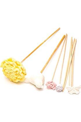 STOREMAX shopverse Karışık Çiçek Ve Kuş Taşlı 10'lu Bambu Kamış Seti trendflick 1014773