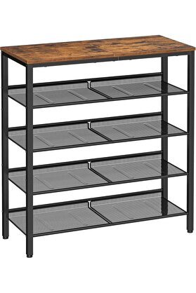 STOREMAX shopverse Ayakkabı Rafı 5 Katlı Ayakkabı Dolabı Açık Ayakkabı Rafı Ayakkabı Rafı 75 x 28 x 93 cm Çan