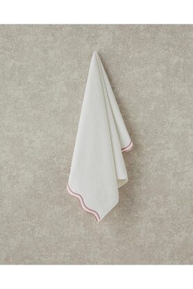 STOREMAX shopverse Retro Ws Pamuklu Nakışlı Yüz Havlusu Ekru - Pembe trendflick 1014773