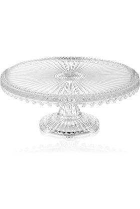 STOREMAX shopverse Damla El Yapımı 21 Cm Ayaklı Cam Yuvarlak Sunumluk Pasta & Kek Servisi trendflick 1014773
