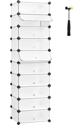 STOREMAX shopverse Plastik Ayakkabı Rafı, Dikdörtgen 10'lu Sistem, Beyaz LPC10W trendflick 1014773