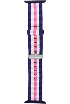 STOREMAX shopverse İçin 42-44 mm Pantheon Şeritli Pembe Beyaz Kayış trendflick 1014773