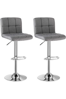 STOREMAX shopverse Arkalıklı Bar Taburesi Yüksekliği Ayarlanabilir Gri 44,5 x 38 x 115 cm trendflick 1014773
