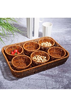 STOREMAX shopverse Wicker 7'li Tepsili Çerezlik Set trendflick 1014773