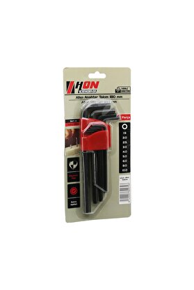 Go İthalat 9Pcs Si̇yah Uzun - Düz 180Mm Alyan Allen Anahtar Takımı Brkt-800703 (5250)