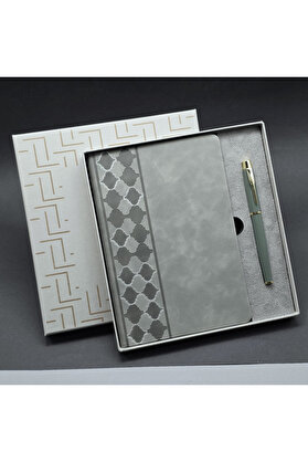 Evi̇mdeyokyok Kutulu Gri̇ Defter Ve Metal Kalem Seti̇