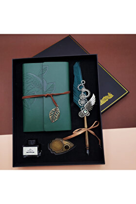 Evi̇mdeyokyok Mürekkepli̇ Di̇vi̇t Kalem Ve Defter Set Yeşi̇l