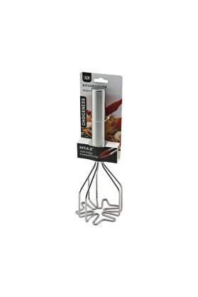 Go İthalat Paslanmaz Çeli̇k Patates Ezi̇ci̇ Kalp Şeki̇l Metal Saplı 25.5Cm (5250)