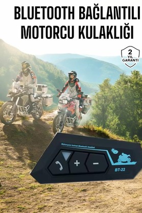 Ethab Giyim İnterkom Intercom Kask Kulaklık Bt22 Bluetooth Motosiklet Kulaklık 5.0 Bluetooth - Glst7488-6528