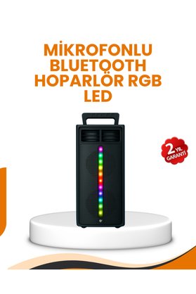 Ethab Giyim Bluetooth Işıklı Hoparlör – 2X5W Güç | Usb + Tf Kart + Fm Radyo | Siyah Renk - Glst1140-915