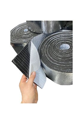 Evi̇mdeyokyok Kauçuk Bant Oto Ses Yalıtımı 6Mm Alümi̇nyum Folyolu 20 Cm X 10 Metre