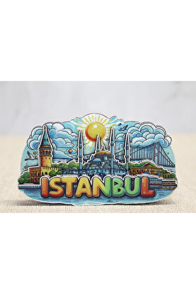Evi̇mdeyokyok Ahşap İstanbul Temalı Magnet Alk4601