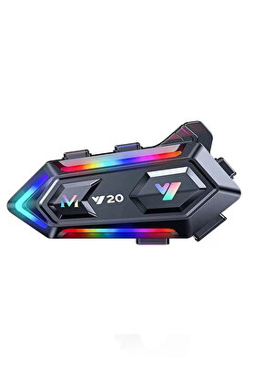 Evimdeyokyok Y20 Motor Kurye Kask Kulaklık Rgb Modlu Bluetooth Motosiklet Kulaklık 5.3 Bluetooth Interkom