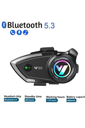 Evi̇mdeyokyok Y80 Motosi̇klet Kask Kulaklık Intercom Işıklı Motorsi̇klet Interkom
