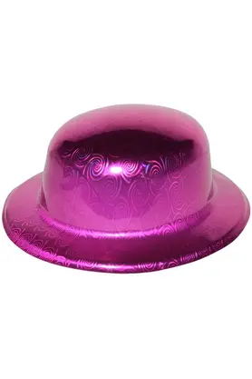 Evi̇mdeyokyok Pembe Renk Hologramlı Plasti̇k Yuvarlak Melon 27X24 Cm