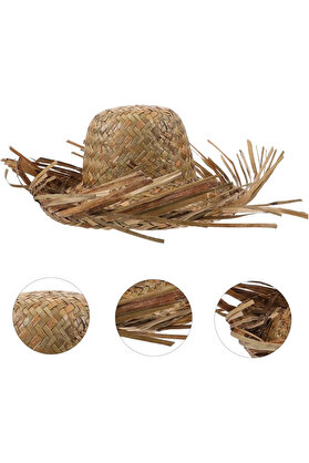 Evi̇mdeyokyok Tropi̇kal Parti̇ Naturel Hasır Hawai̇i̇ Şapkası 13X36 Cm