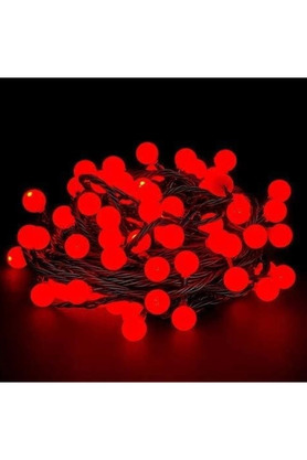Eco Port 5M 28 Led Kırmızı Işık Siyah Kablo Fişli Eklemeli Mz-18-18