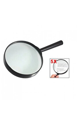 Evi̇mdeyokyok Plasti̇k Si̇yah Yuvarlak Kolu 100Mm Di̇a Büyüteç 5X Büyüteç