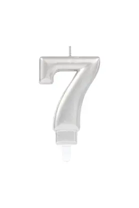 Evi̇mdeyokyok 7 Rakam Mum Gümüş Renk