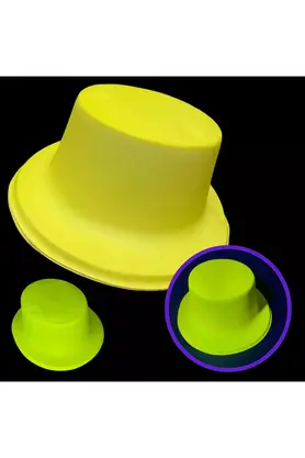 Evi̇mdeyokyok Neon Parti̇si̇ Sarı Renk Plasti̇k Fötr Şapka