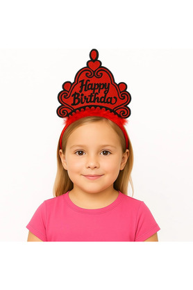 Evimdeyokyok Kırmızı Happy Birthday Prenses Tacı – Doğum Günü Taç Aksesuarı