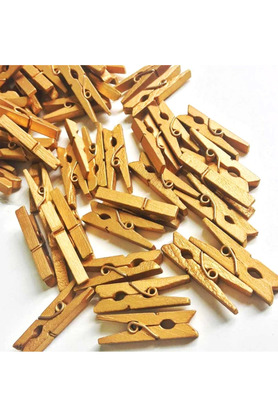 Evimdeyokyok 100 Lü Gold Ahşap Mandal 2.5Cm (10 Lu Paket-1000 Adet)