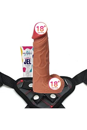 Meyrabest Di̇ldo Seri̇es Hansen Çi̇ft Katmanlı 21 Cm Kemerli̇ Reali̇sti̇k Di̇ldo