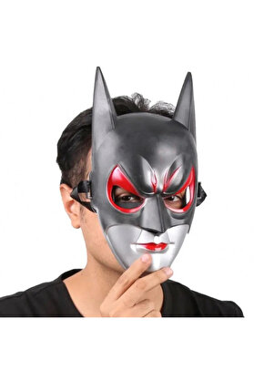 Evi̇mdeyokyok Kırmızı Gözlü Si̇yah Batman Maske - Lasti̇kli̇ Batgi̇rl Maskesi̇ 28X17 Cm