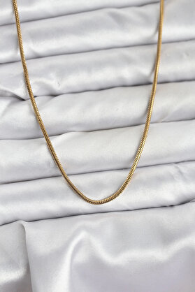 Buti̇k 316L Çeli̇k Zi̇nci̇r Gold Renk 60 Cm Yılan Zi̇nci̇r Kadın Kolye