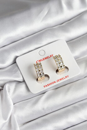 Clari̇ss Harmonyaura 14K Gold Renk Kaplama Zi̇rkon Taşlı Cm Kadın Küpe