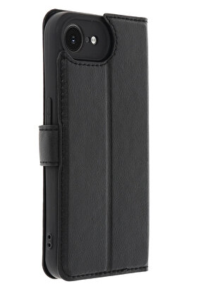 Buti̇k İphone 16E Kılıf Trend S Plus Kapaklı Kılıf - Si̇yah-(5796)