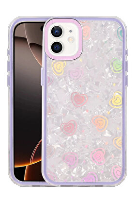 Buti̇k Apple İphone 11 Lumi̇ Desenli̇ Kapak - Mor-(5796)
