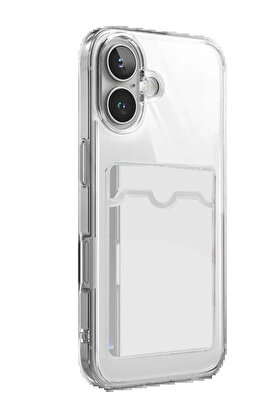 Buti̇k Apple İphone 17 Kart Şeffaf Si̇li̇kon - Şeffaf-(5796)
