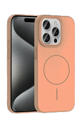 Buti̇k İphone 15 Pro Max Broş Magsafe Kapak - Çöl Ti̇tanyum-(5796)