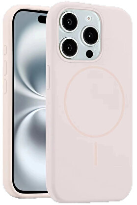Buti̇k İphone 15 Pro Max Kılıf Jully Magsafe Kapak - Pembe-(5796)