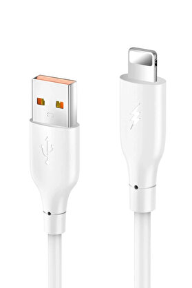 Buti̇k Dc64 Usb To Li̇ghtni̇ng 1M 3.0A Hızlı Şarj Kablo - Beyaz-(5796)