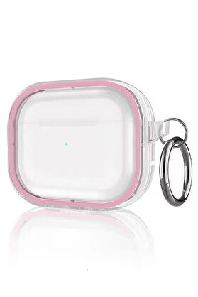Buti̇k Ai̇rpods Pro 2 (2.Nesi̇l) Shi̇ny Şeffaf Kılıf - Pembe-(5796)