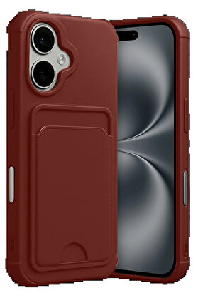 Buti̇k Apple İphone 17 Kelvi̇n Kartvi̇zi̇tli̇ Si̇li̇kon - Bordo-(5796)