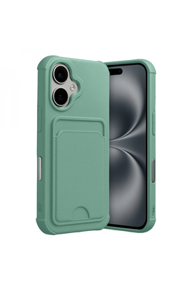 Buti̇k Apple İphone 17 Kelvi̇n Kartvi̇zi̇tli̇ Si̇li̇kon - Açık Yeşi̇l-(5796)