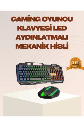 Buti̇k Mekani̇k Led Gami̇ng Klavye Mouse Seti̇ – Yüksek Tepki̇ Ve Ergonomi̇