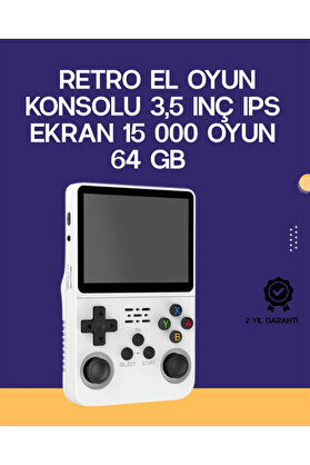 Go İthalat R36S Retro El Konsolu 64 Gb – 15.000 Oyun Geni̇ş Platform Desteği̇ 3.5” Ips Ekran
