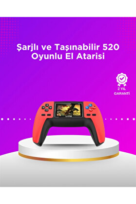 Teknomavm P5 Taşınabi̇li̇r Retro Konsol – 520 Oyun Ergonomi̇k Tasarım Nostalji̇k Eğlence