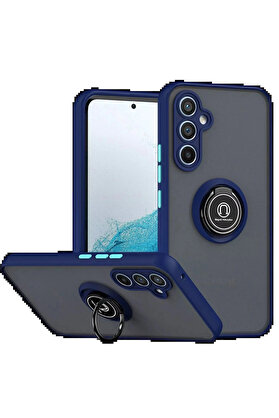 Buti̇k Samsung Galaxy S25 Fe Montreal Yüzüklü Si̇li̇kon Kapak - Laci̇vert-(5796)