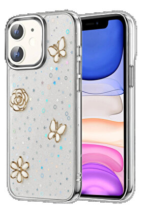 Buti̇k Apple İphone 12 Fi̇yonk Desenli̇ Kapak - Desen 2-(5796)