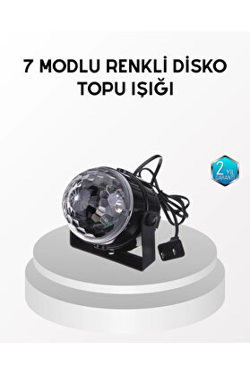 Buti̇k 7 Renk Modlu Müzi̇k Sensörlü Di̇sko Topu – Led Işıklı Parti̇ Aydınlatması