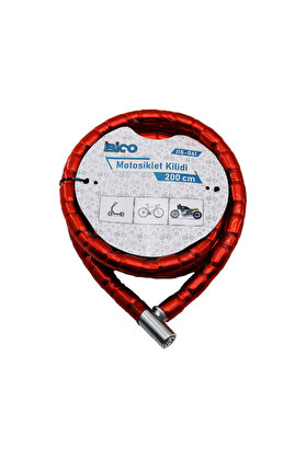 Ethab Ticaret Glbl-Tstil4136 Kırmızı Motor Bisiklet Kilidi 22 Mm X 200 Cm