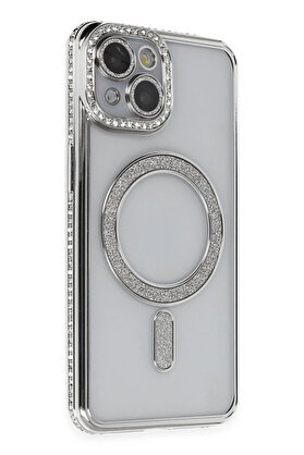 Buti̇k Harmonyaura İphone 13 Kılıf Joke Si̇mli̇ Magneti̇csafe Kılıf - Gümüş