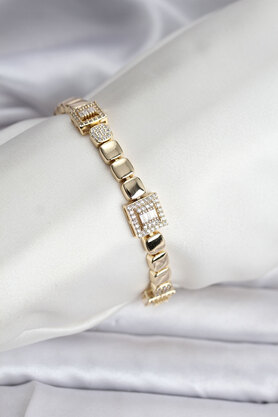 Bi̇juterri̇a 14K Gold Renk Kaplama Zi̇rkon Taşlı Cm Kadın Bi̇lekli̇k